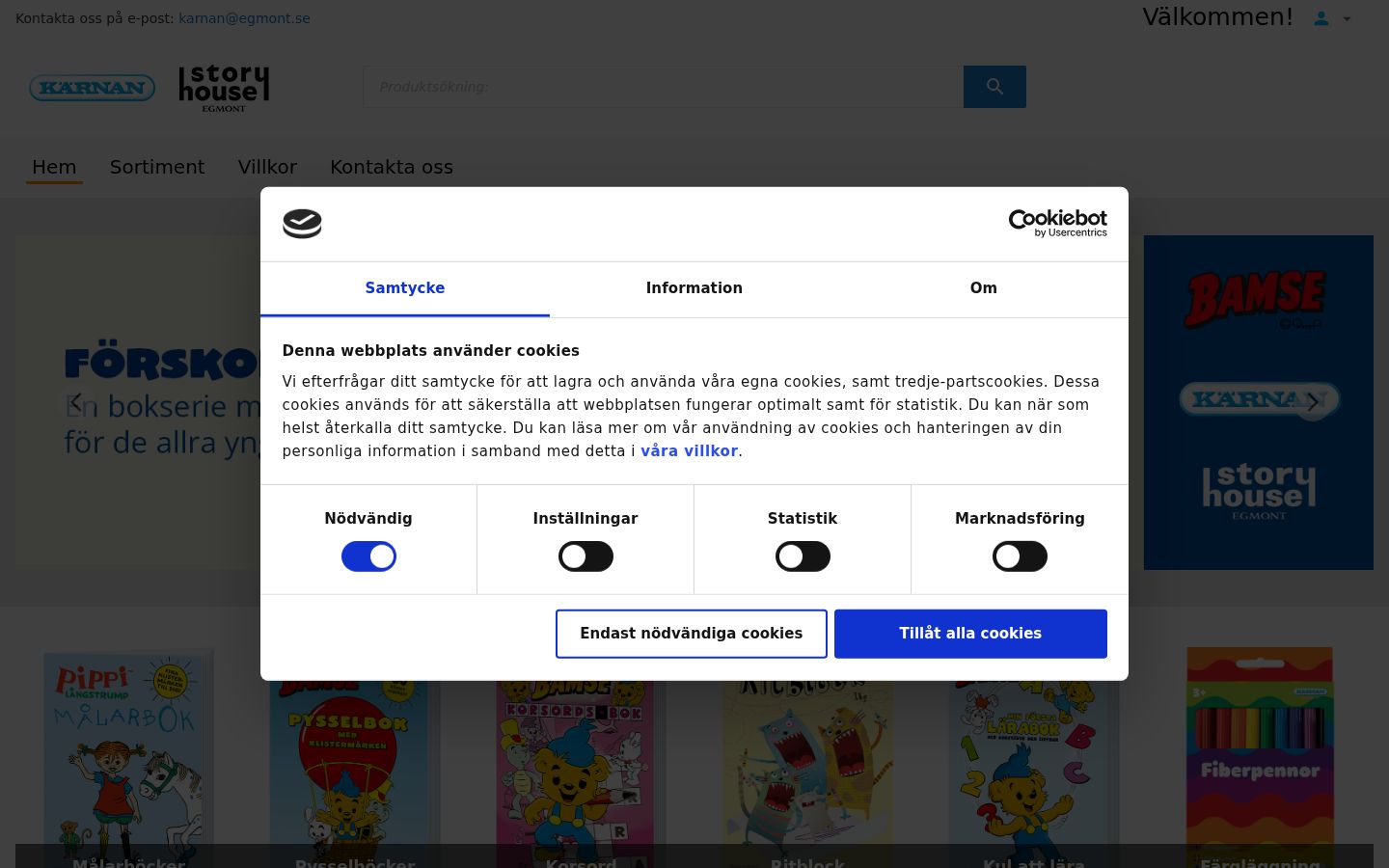 Zrzut ekranu banera zgody wyświetlanego przed jakąkolwiek interakcją