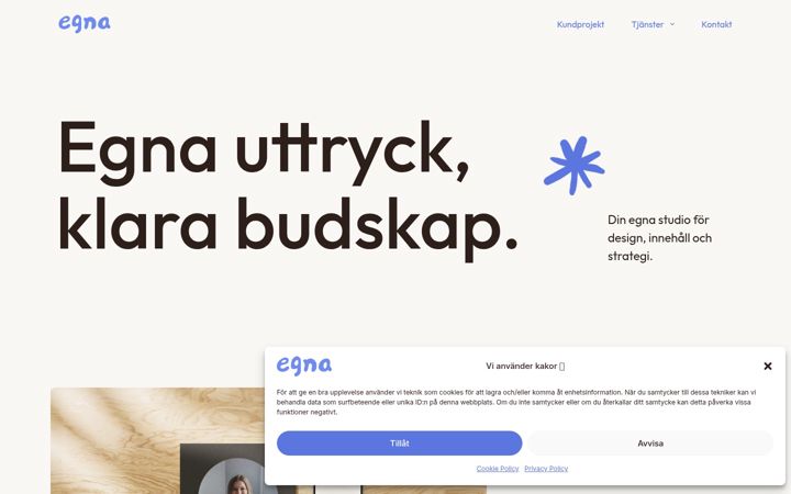 Snímek obrazovky egnastudio.se