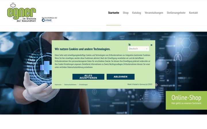 Screenshot di egner-medizintechnik.de