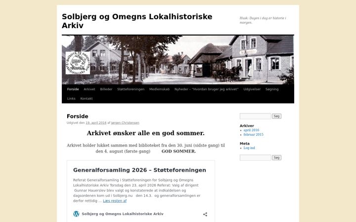 Screenshot von egnsarkivetsolbjerg.dk