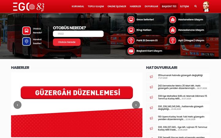Screenshot of ego.gov.tr