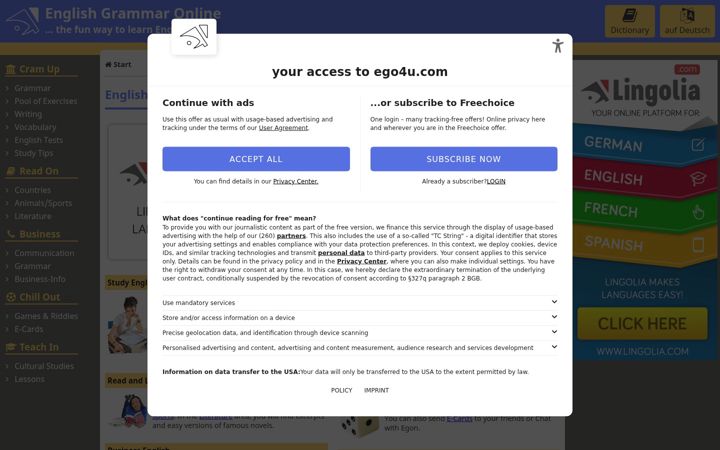 Screenshot of ego4u.com