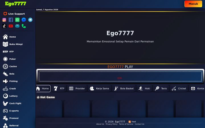 Snímek obrazovky ego7777.org