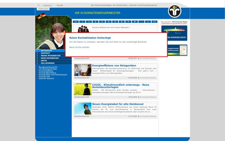 Screenshot of egon-schlosser-schornsteinfeger.de