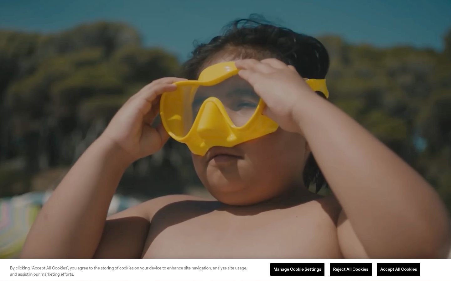 Sutikimo reklamjuostės, rodytos prieš bet kokią sąveiką, ekrano kopija