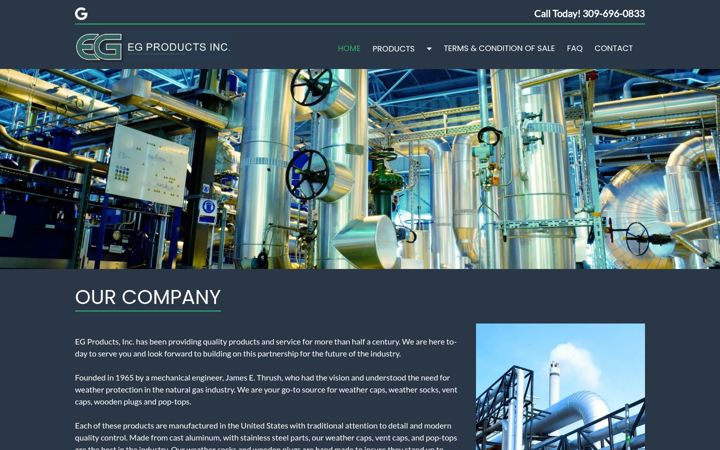 Screenshot of egproductsinc.com