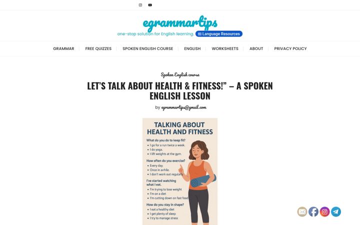 Screenshot of egrammartips.com