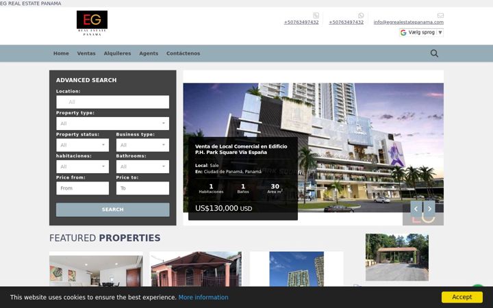 Screenshot of egrealestatepanama.com