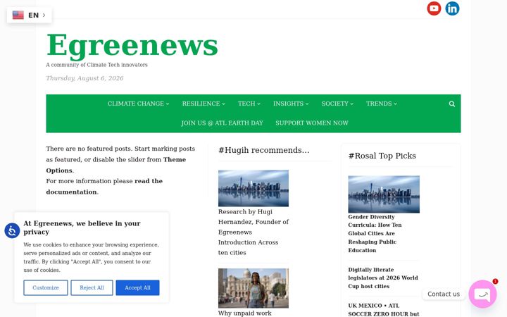 Snímek obrazovky egreenews.org