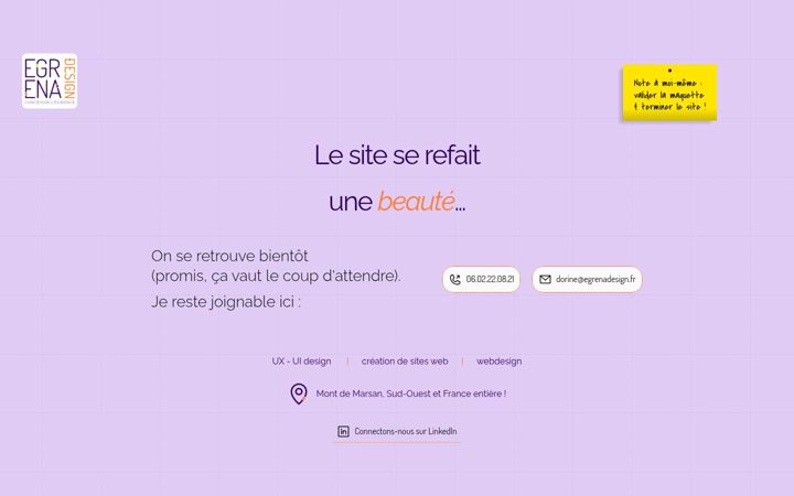 Snímek obrazovky egrenadesign.fr