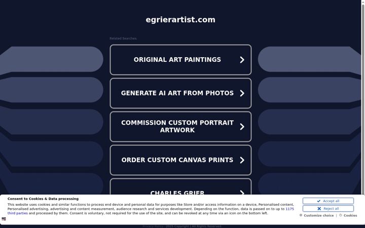 Screenshot of egrierartist.com