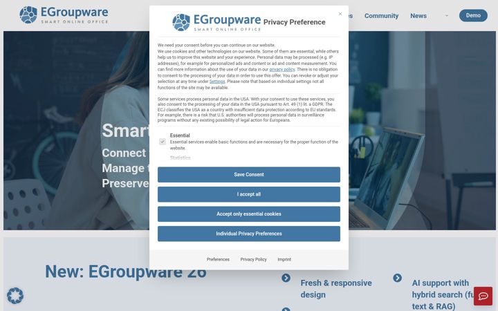 Screenshot of egroupware.org