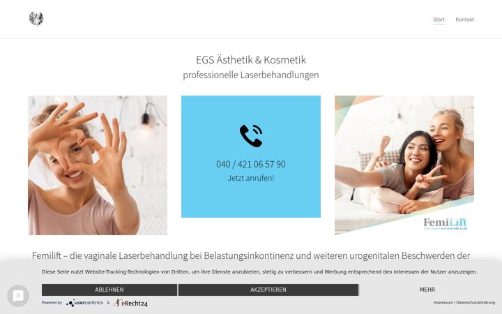 Zrzut ekranu egs-laserbehandlung.de
