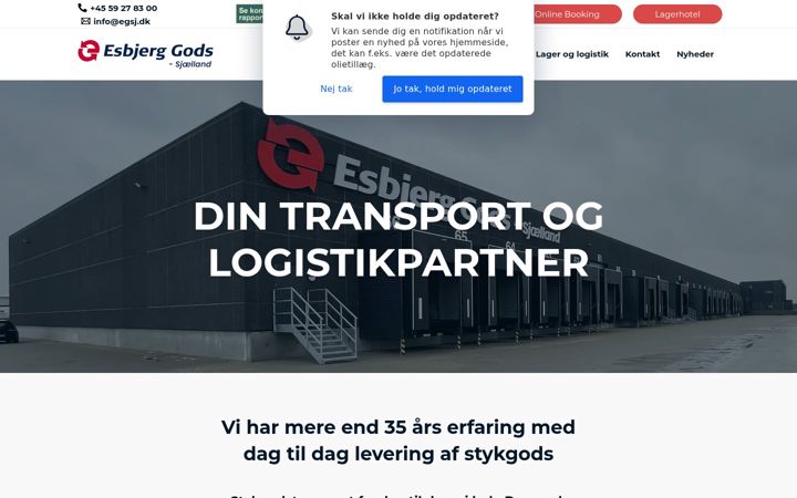 Screenshot von egsj.dk