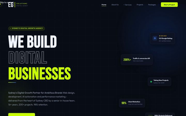 Screenshot ta' egsolutions.com.au