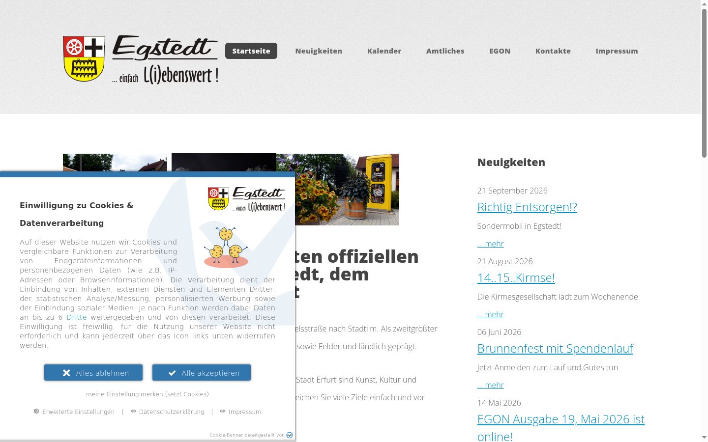 Screenshot tal-banner tal-kunsens muri qabel kwalunkwe interazzjoni