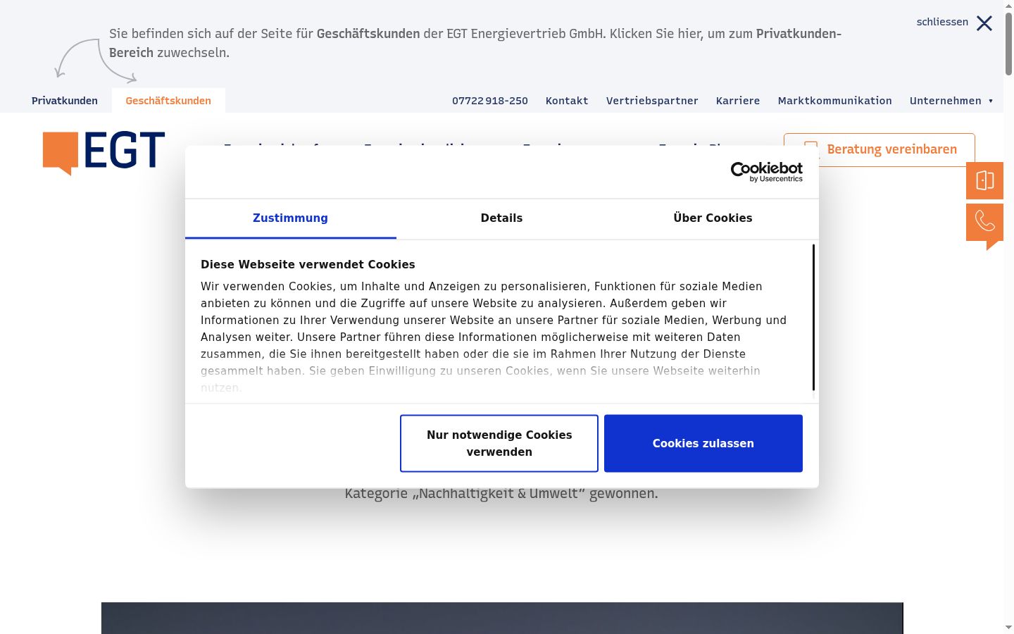 Screenshot tal-banner tal-kunsens muri qabel kwalunkwe interazzjoni