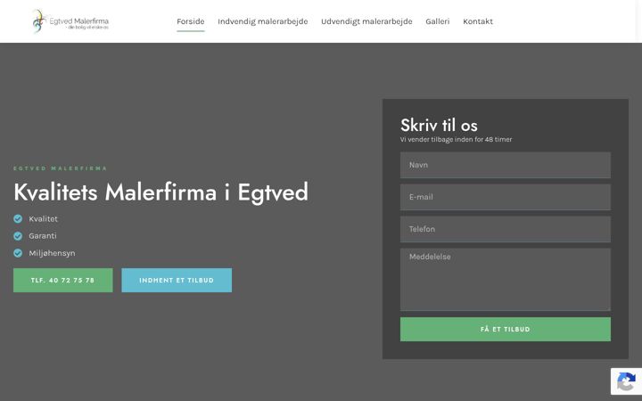 Screenshot von egtvedmalerfirma.dk