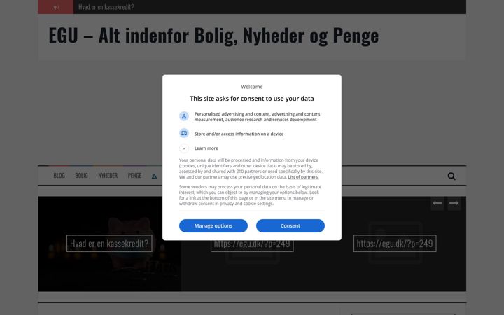 Screenshot von egu.dk