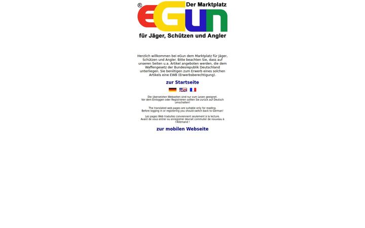 Screenshot of egun.de