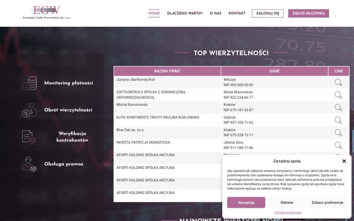 Snímek obrazovky egw.org.pl