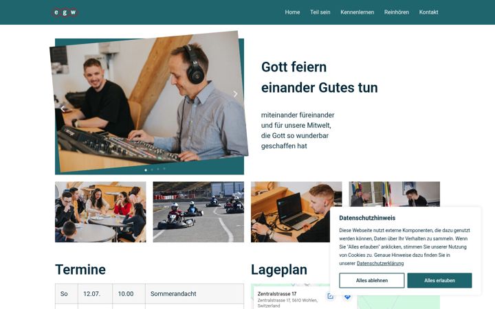 Screenshot von egwohlen.ch