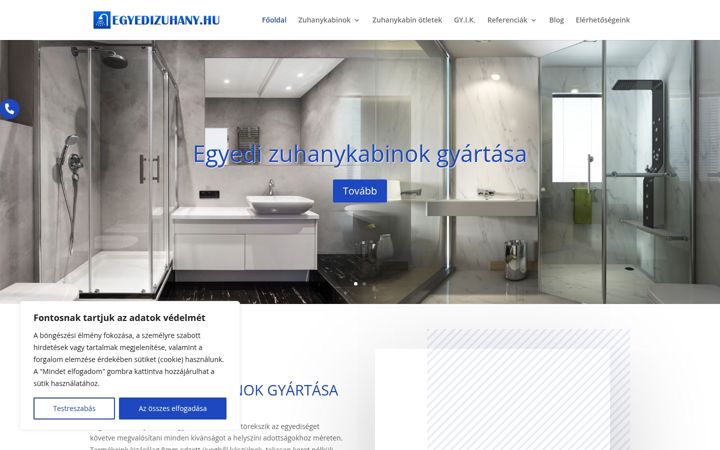 Screenshot ta' egyedizuhany.hu