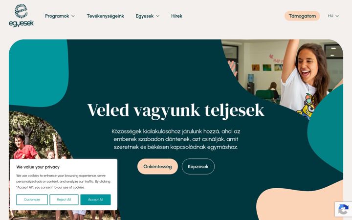 Screenshot ta' egyesek.hu