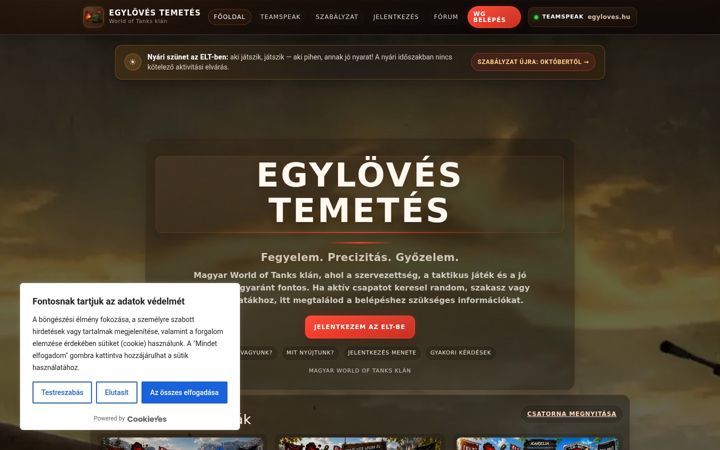 Screenshot ta' egyloves.hu