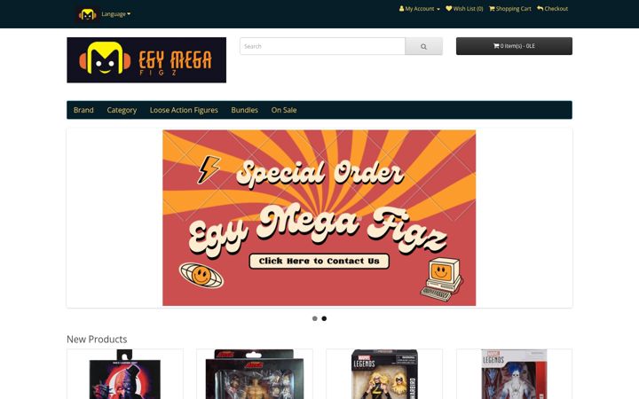 Screenshot of egymegafigz.com