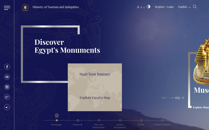 Screenshot of egymonuments.gov.eg