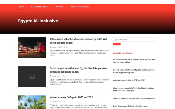 Screenshot ta' egypteallinclusive.nl