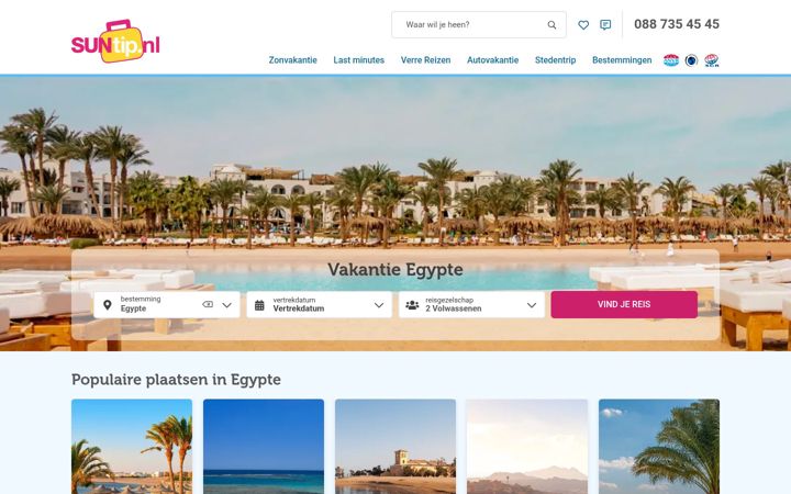Screenshot ta' egyptereisbureau.nl