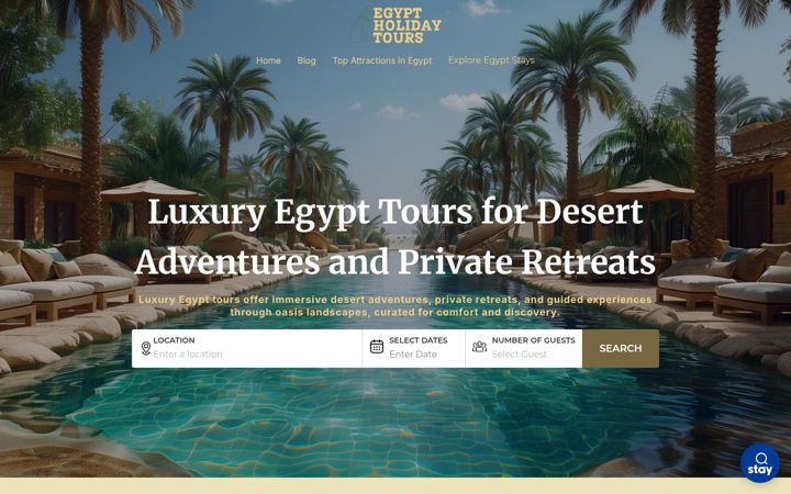 Screenshot of egyptholidaytours.com