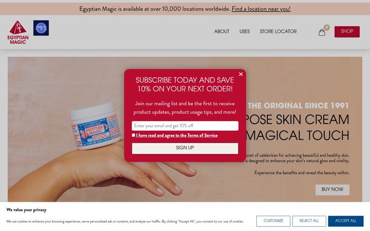 Screenshot of egyptianmagic.com