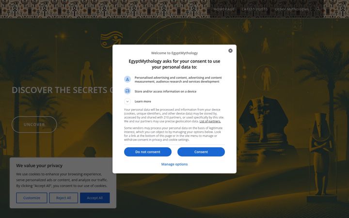 Screenshot of egyptmythology.com