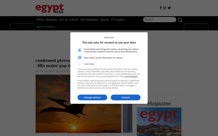 Skjámynd af egypttoday.com