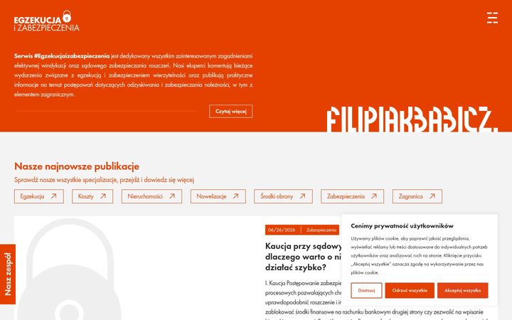 Snímek obrazovky egzekucjaizabezpieczenia.pl
