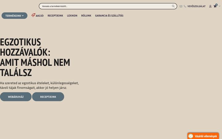 Screenshot of egzotikusfuszerek.hu
