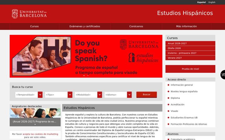 Ekraanipilt saidist eh.ub.edu