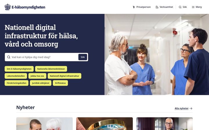 Screenshot of ehalsomyndigheten.se