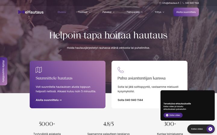 Screenshot of ehautaus.fi