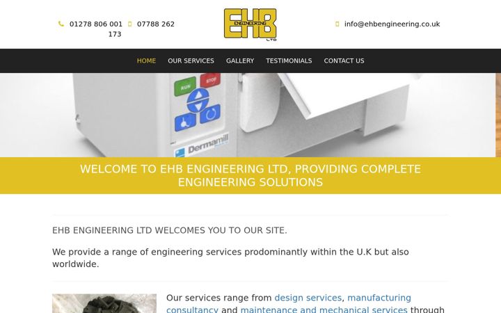 Screenshot του ehbengineering.co.uk