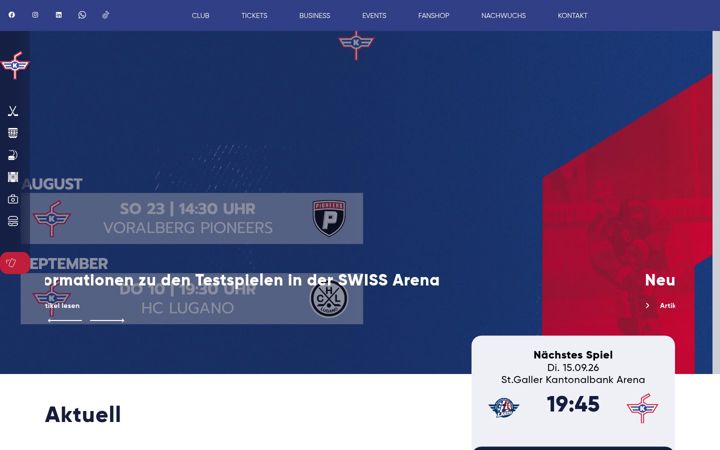 Screenshot of ehc-kloten.ch