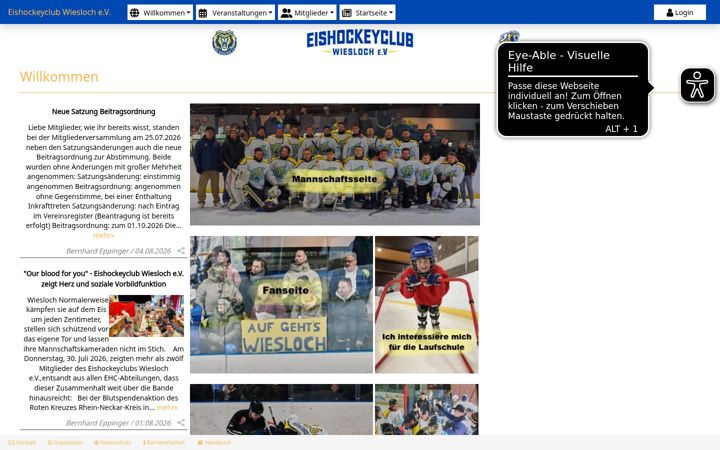 Capture d'écran de ehc-wiesloch.de