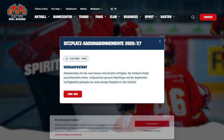 Screenshot of ehcb-spirit.ch