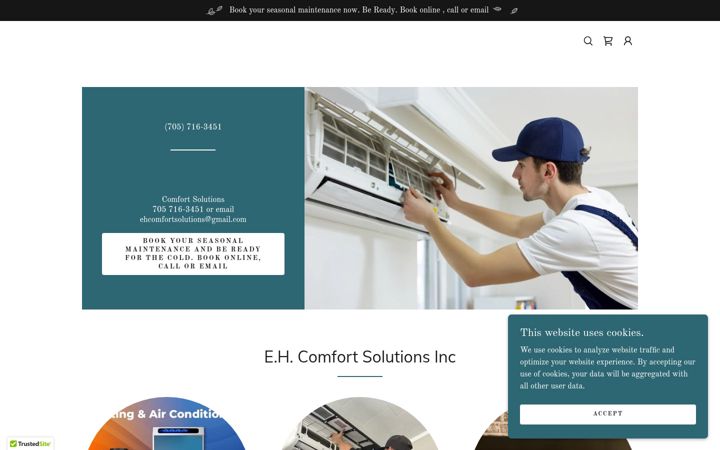 Ekrano kopija ehcomfortsolutions.ca