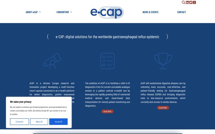 Skärmbild av ehealth-cap.eu