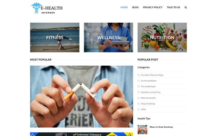 Screenshot of ehealthinformer.com
