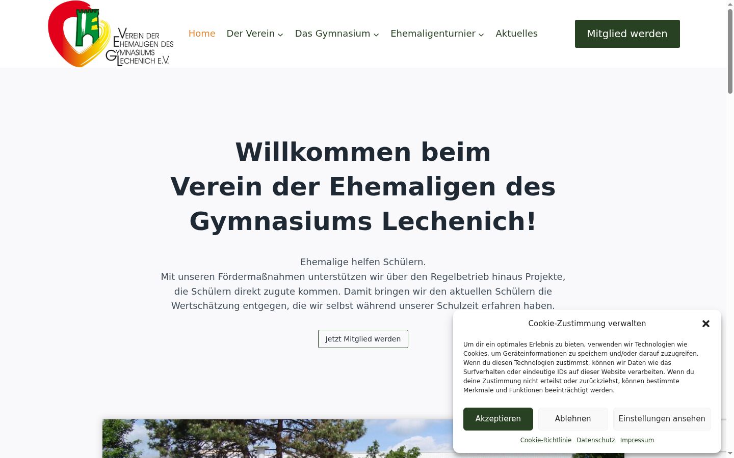 Ekrānuzņēmums ar piekrišanas baneri, kas tika rādīts pirms jebkādas mijiedarbības